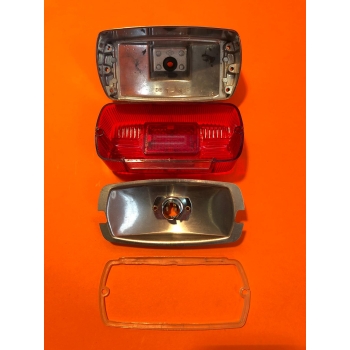 Taillight rectangular in aluminium,  partially original, Ducati narrow, wide case