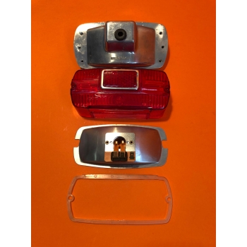 Taillight rectangular in aluminium,  partially original, Ducati narrow, wide case