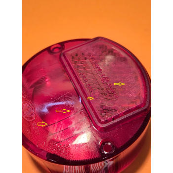 CEV replacement rear light lens,new, warehouse stock, WITH DEFECT, for Ducati Scrambler, Desmo Silver and RT