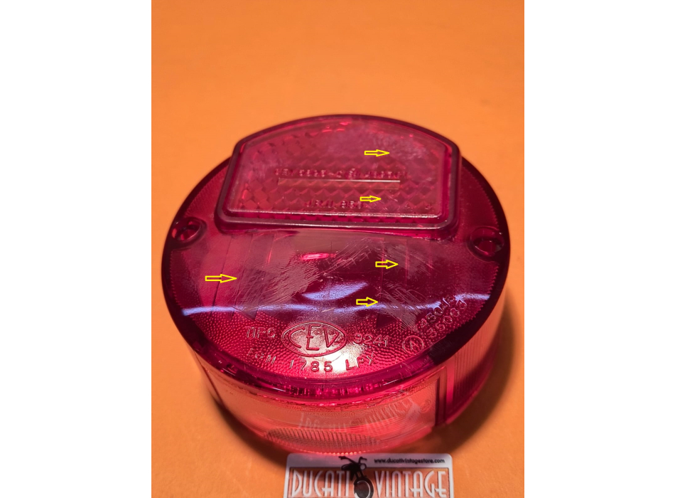 CEV replacement rear light lens,new, warehouse stock, WITH DEFECT, for Ducati Scrambler, Desmo Silver and RT