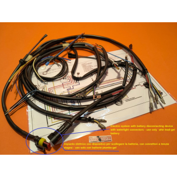 full wiring loom point ignition haig quality for Ducati Scrambler, Desmo Shothgun, Mark3 distributor engine for use with lead-gel batteries only