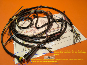full wiring loom point ignition haig quality for Ducati Scrambler, Desmo Shothgun, Mark3 distributor engine for use with lead-gel batteries only
