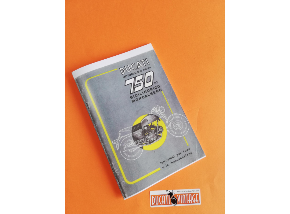 Instructions for use and maintenance Ducati 750 GT in Italian language