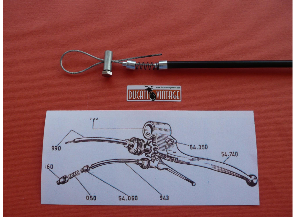 Kit cables: front brake,starter,throttle,clutch,decompressor lifter Ducati RT