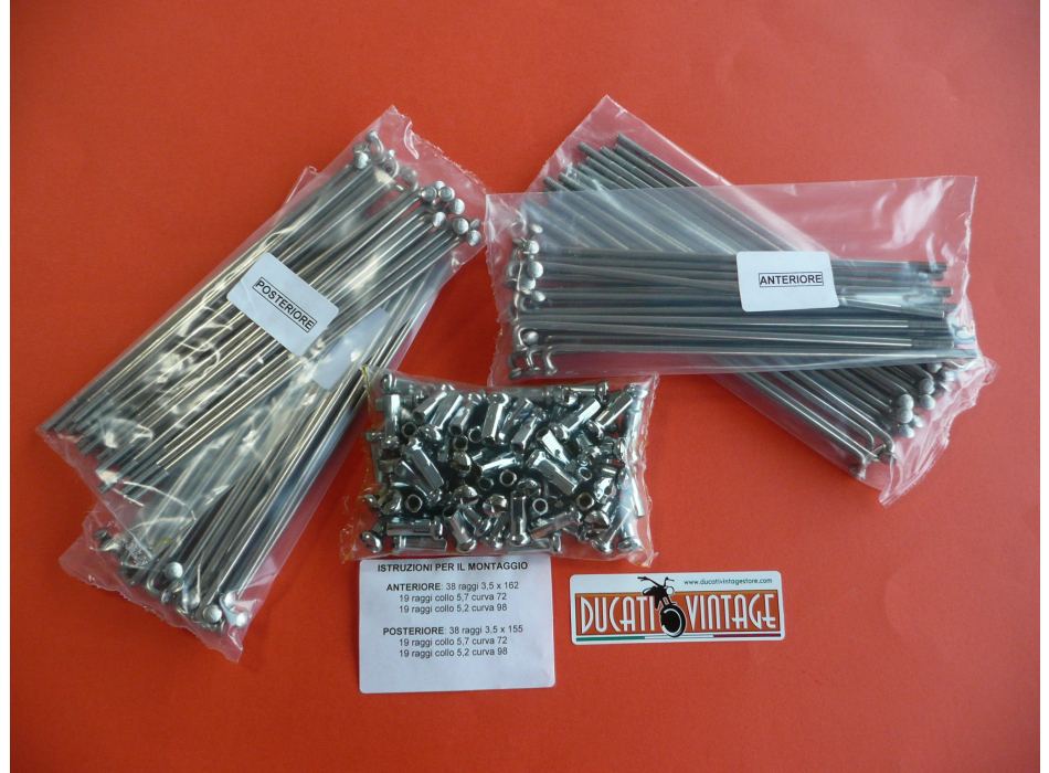 Alpina stainless steel spokes front and back + nipples for Ducati Scrambler