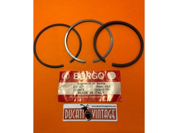 Original Borgo kit no. 3 elastic bands with oil scraper for all single-cylinder engines ø76,8 with 4-band pistons