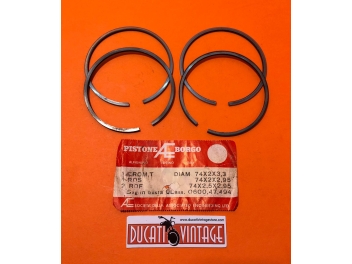 Original Borgo kit no. 4 elastic bands with oil scraper for all single-cylinder engines ø74 with 4-band pistons