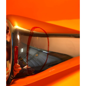 long cone type Conti silencer, with a very slight defect,for Ducati single wide case, Scrambler, Shotgun, Yellow, Mark3, RT