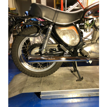 long cone type Conti silencer for Ducati single wide case, Scrambler, Shotgun, Yellow, Mark3, RT