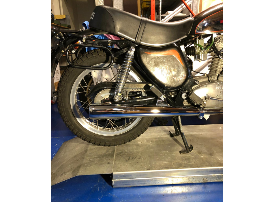 long cone type Conti silencer for Ducati single wide case, Scrambler, Shotgun, Yellow, Mark3, RT