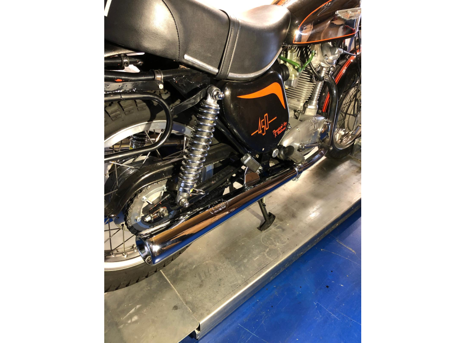 long cone type Conti silencer for Ducati single wide case, Scrambler, Shotgun, Yellow, Mark3, RT