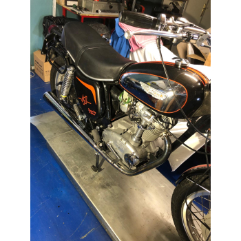 long cone type Conti silencer for Ducati single wide case, Scrambler, Shotgun, Yellow, Mark3, RT