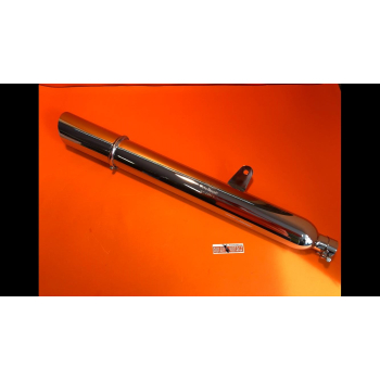 Long chrome silencer IGM 1984 S with strip suitable for Ducati wide case models 250 and 450