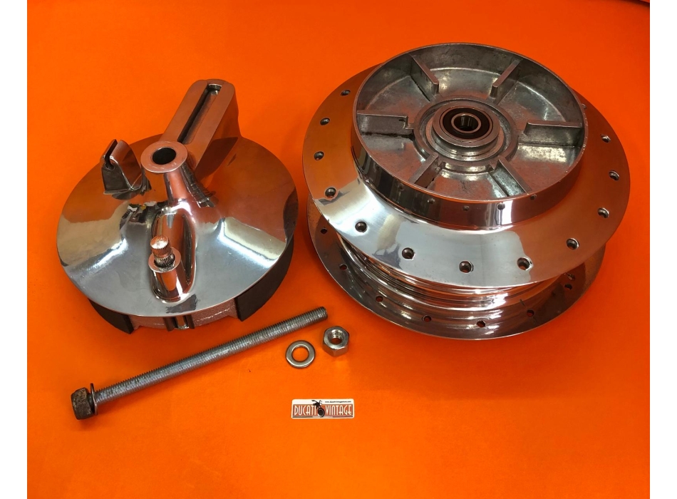 Original rear hub, used, reconditioned, for all Ducati wide-case single-cylinder engines