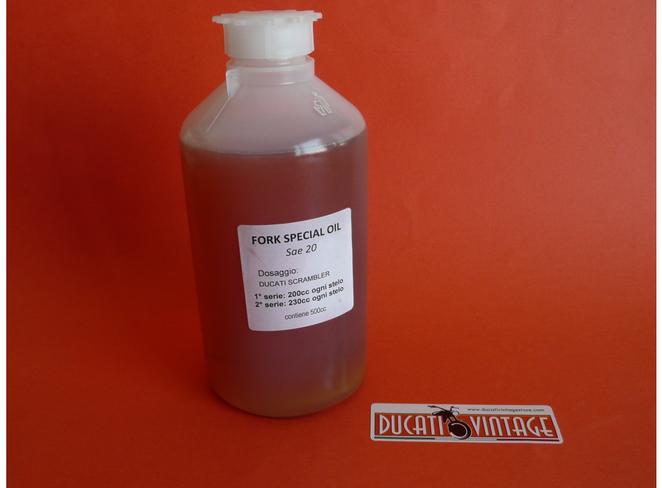 Fork special oil SAE 20 bottle 500 cc for Ducati Scrambler, Ducati RT, Desmo
