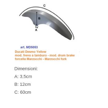 Ducati Desmo Yellow fiberglass front mudguard perfect replica like original