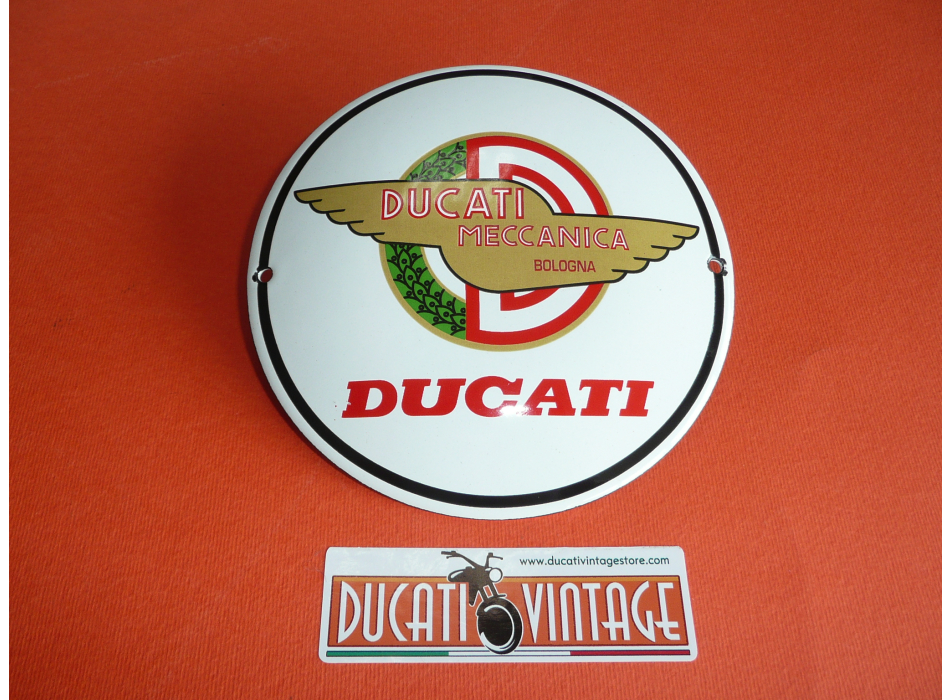 Small metal plate Ducati Service diameter 20 cm for office, home, garage