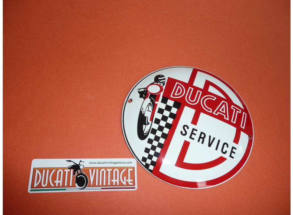 Small metal plate Ducati Service diameter 20 cm for office, home, garage