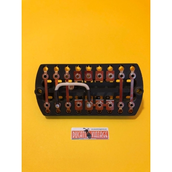 Bakelite fuse holder (4 fuses) replica identical to original for Ducati 750GT Ducati 750S 1972-1973 and Ducati 750/900SS 1974-1975 motorcycles Ducati Part No. 0795.38.246