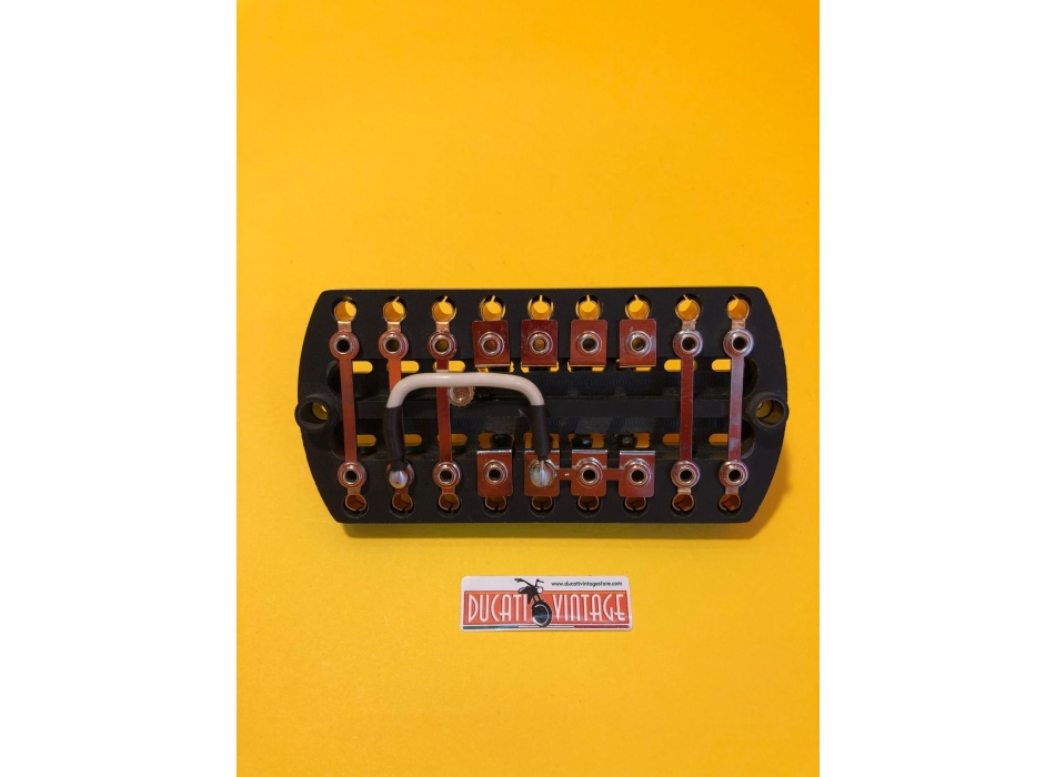 Bakelite fuse holder (4 fuses) replica identical to original for Ducati 750GT Ducati 750S 1972-1973 and Ducati 750/900SS 1974-1975 motorcycles Ducati Part No. 0795.38.246