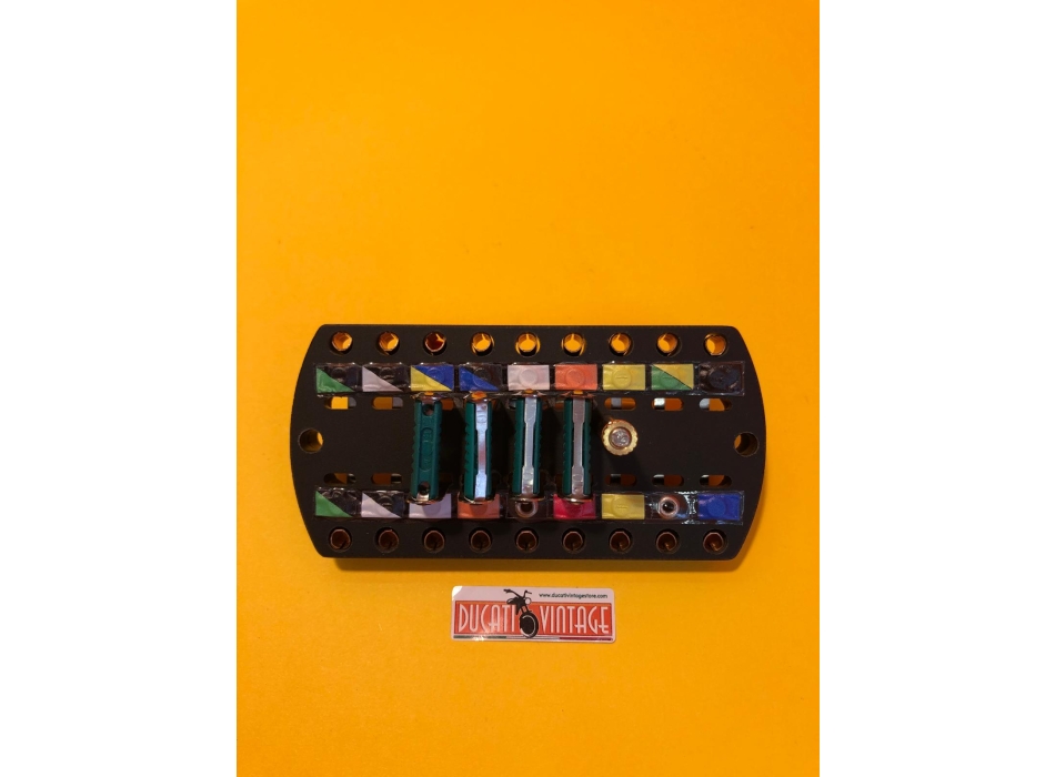 Bakelite fuse holder (4 fuses) replica identical to original for Ducati 750GT Ducati 750S 1972-1973 and Ducati 750/900SS 1974-1975 motorcycles Ducati Part No. 0795.38.246