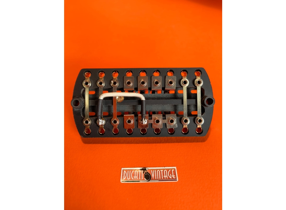 Bakelite fuse holder (4 fuses) replica identical to original for Ducati 750GT Ducati 750S 1972-1973 and Ducati 750/900SS 1974-1975 motorcycles Ducati Part No. 0795.38.246
