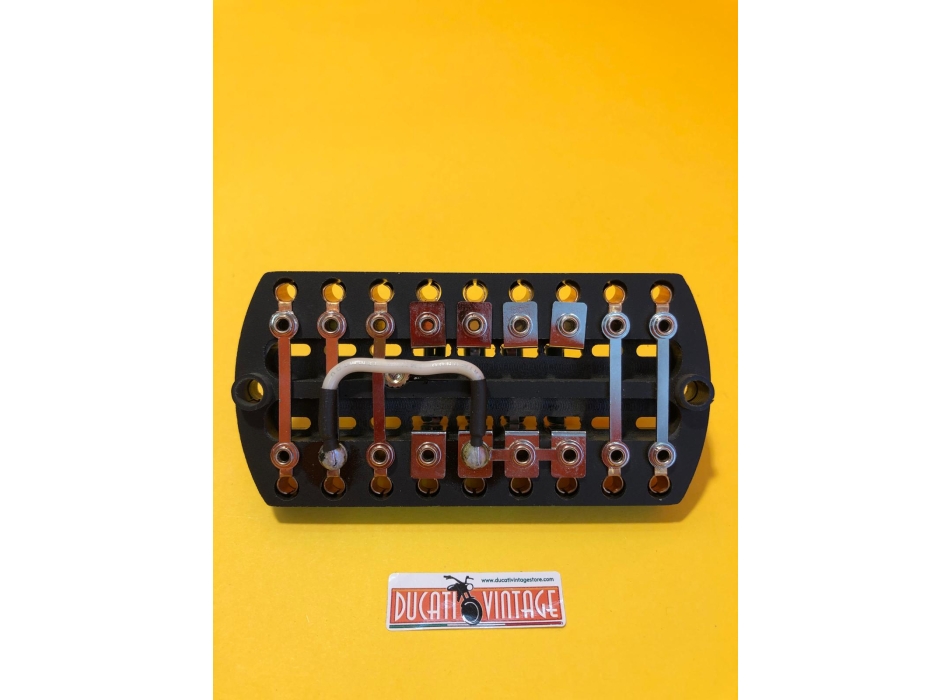 Bakelite fuse holder (4 fuses) replica identical to original for Ducati 750GT Ducati 750S 1972-1973 and Ducati 750/900SS 1974-1975 motorcycles Ducati Part No. 0795.38.246