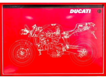 Original Ducati 916 Poster – Blueprint Technical Drawing