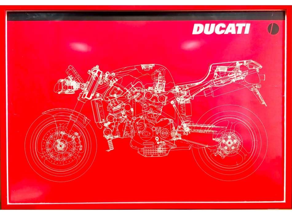 Original Ducati 916 Poster – Blueprint Technical Drawing