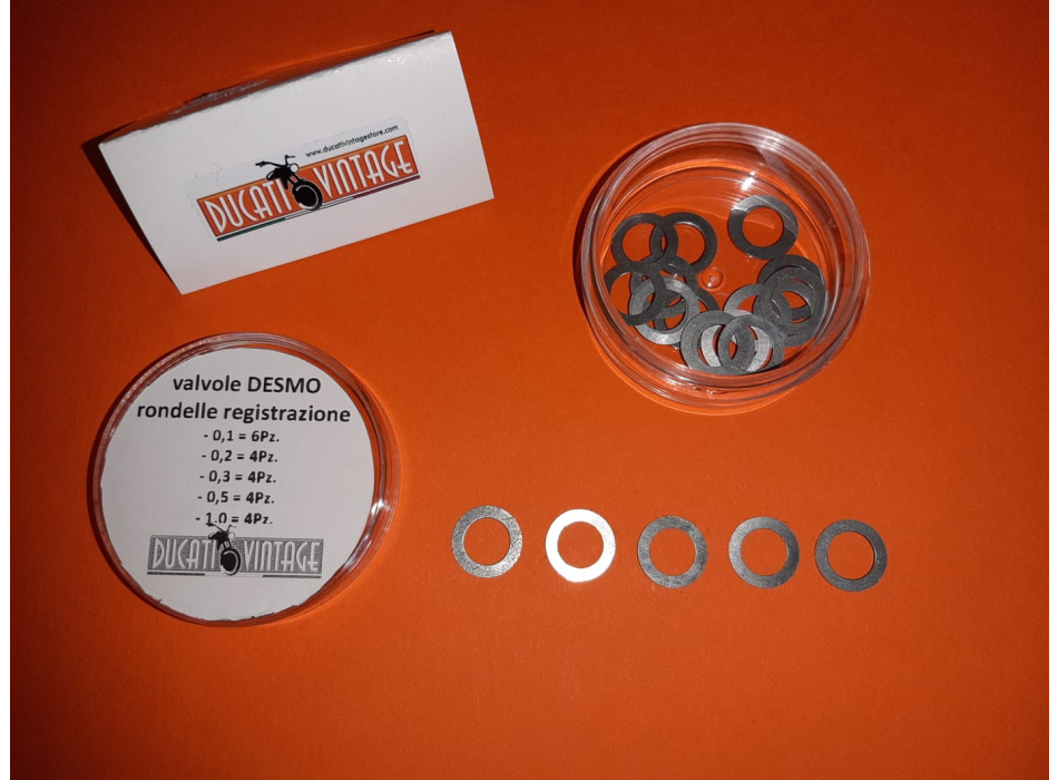 Desmo valve adjustment shim washers