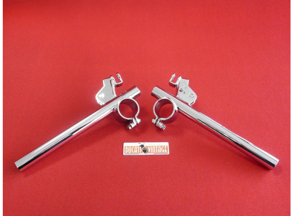 Verlicchi Pair of clip-ons Ducati YELLOW and SILVER SHOTGUN