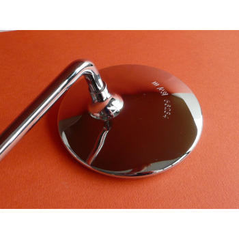 Round chromium-plated LEFT driving mirror, approved, for bar Ø 20 - 22 - 25mm