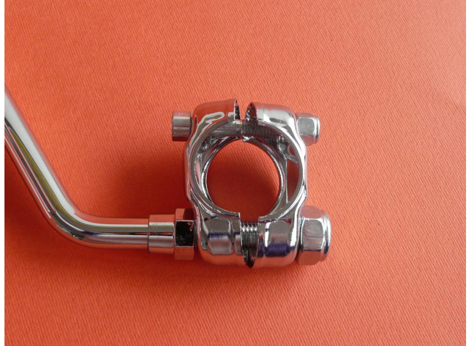 Round chromium-plated LEFT driving mirror, approved, for bar Ø 20 - 22 - 25mm