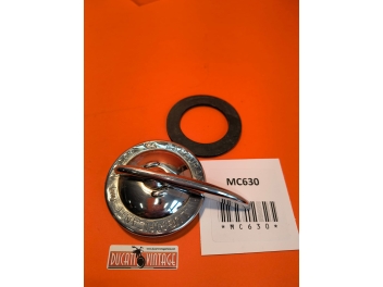 Original Agip tank cap, used, in excellent condition, for single-cylinder Ducati Scrambler and Ducati Mark3 first type. We provide a new cap gasket