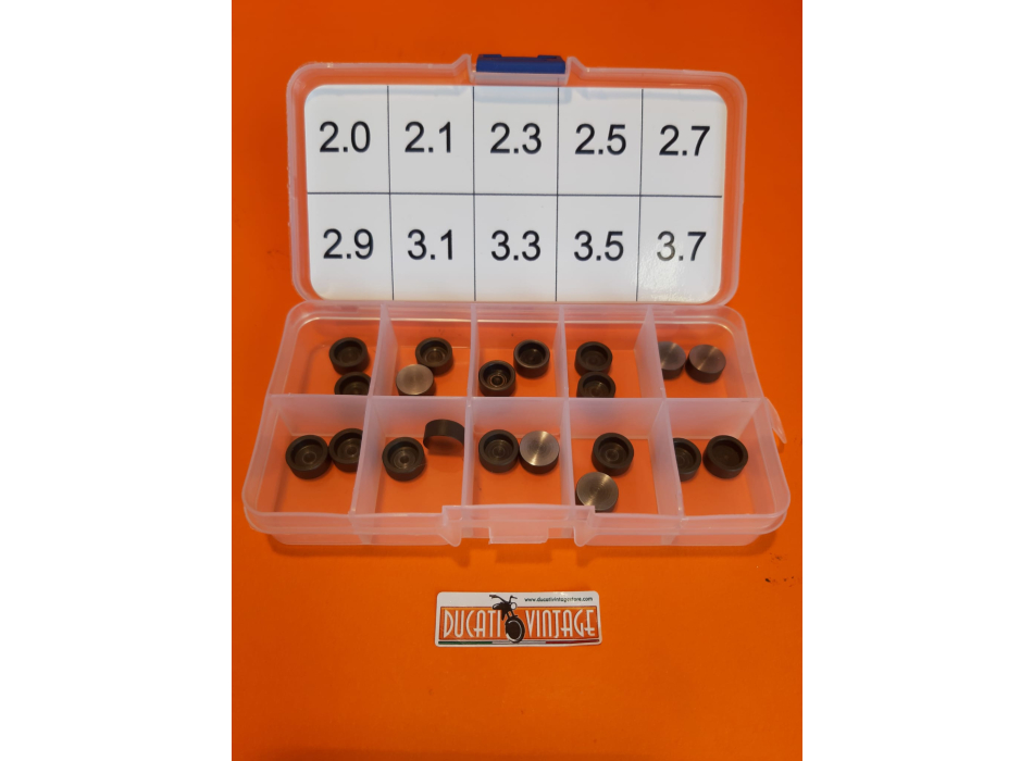 Pair of nitrided and antimagnetic valves for all Ducati wide case engine 250cc